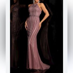 Beautiful Purple Halter Neck Prom dress